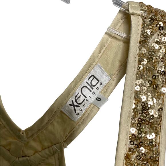 Xenia Boutique Women Tunic Top Blouse Sexy Green Sequins Sleeveless Racerback 6 - Picture 5 of 5